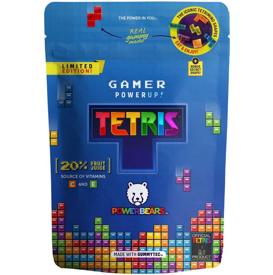 Tetris Powerbeärs Fruchtgummis | Gamer PowerUp Snack | 125g Packung