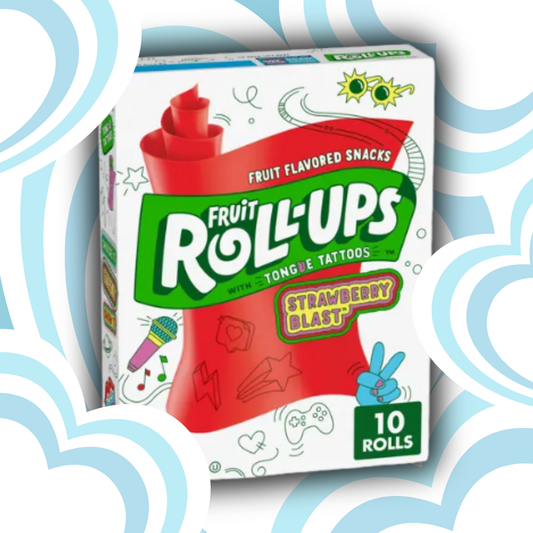 1x Fruit Roll-Ups Strawberry Blast – 140g – Fruchtiger Erdbeer-Snack zum Ausrollen