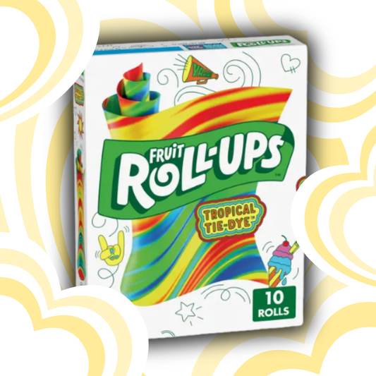 1x Fruit Roll-Ups Tropical Tie-Dye – 140g – Bunter tropischer Frucht-Snack