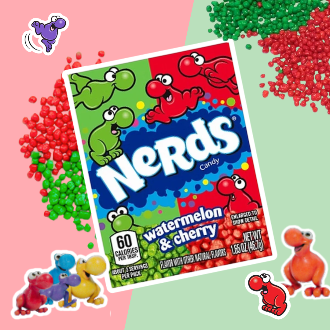 36x Nerds Watermelon & Cherry – 36×46,7 g (1 Karton) – Crunchy Süßigkeit mit Wassermelonen- & Kirschgeschmack