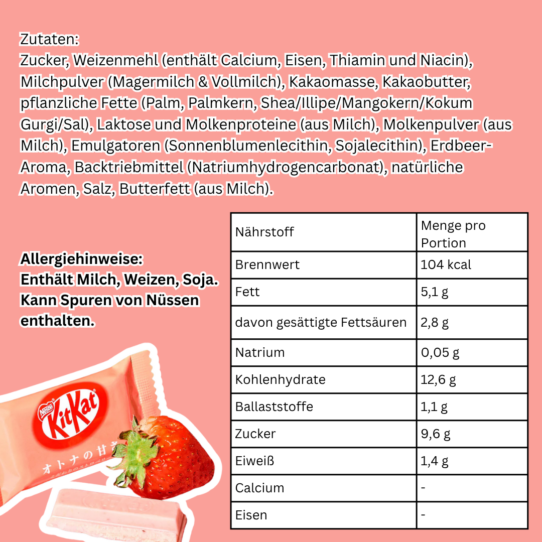 1x Kit Kat Mini Strawberry – Knusprige Schokoladen-Waffeln mit fruchtigem Erdbeer-Geschmack (1x81.2g)