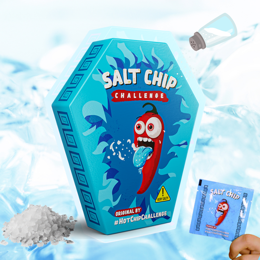 Salt Chip Challenge – 1 extrem salziger Tortilla-Chip à 8 g | Original by #HotChipChallenge | Vegan & 16+