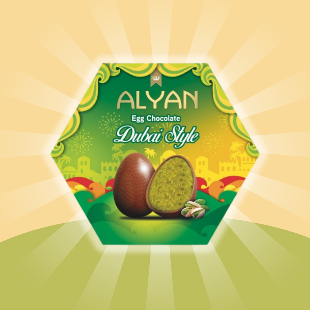 Alyan Dubai Style Egg Chocolate – Luxus-Milchschokolade-Ei – 1x120g
