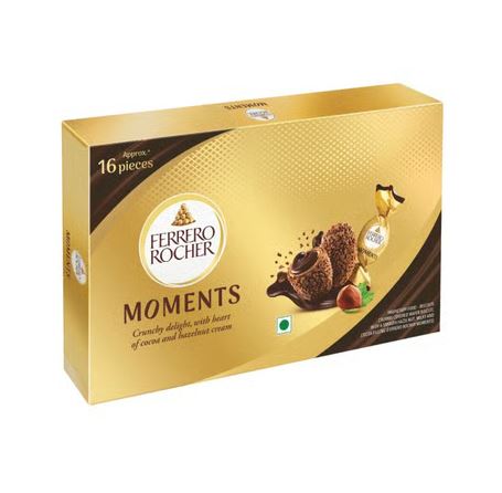 Ferrero Rocher Moments 92,8 g – Schokoladen-Haselnuss-Pralinen mit knuspriger Waffel | Ferrero Genuss (MHD 31.10.2024)
