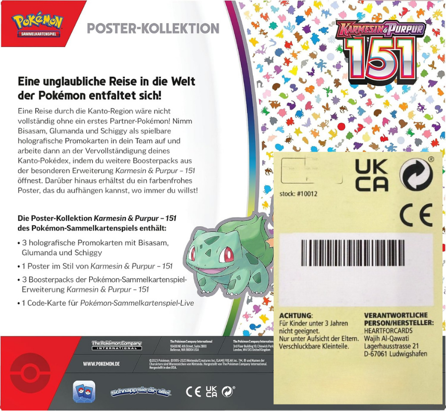 Pokémon Karmesin & Purpur 151 Poster Box Deutsch – 3 Booster + Promokarte + Poster