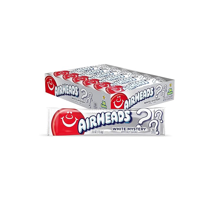 Airheads White Mystery – 36er Pack | 36 x 15,6 g | Kult-Kaubonbon aus den USA | Geheim-Geschmack | Perfekt für TikTok & Candyboxen