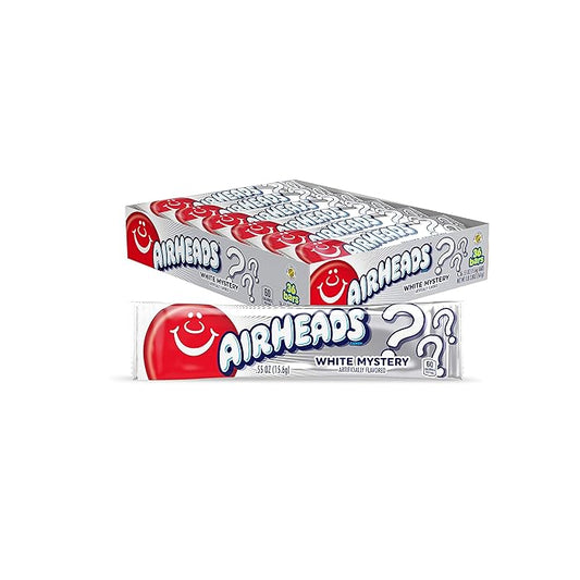 Airheads White Mystery – 36er Pack | 36 x 15,6 g | Kult-Kaubonbon aus den USA | Geheim-Geschmack | Perfekt für TikTok & Candyboxen