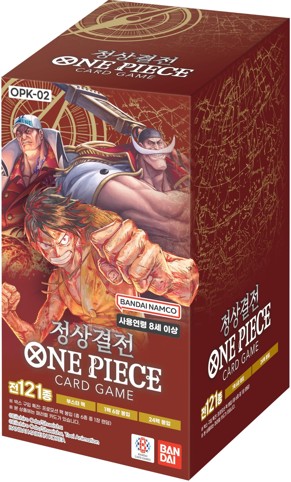 TCG Cards – Paramount War OP02 Booster Box Korean Version, 24 Packs, 6 Cards per Pack + Heartforcards® Versandschutz