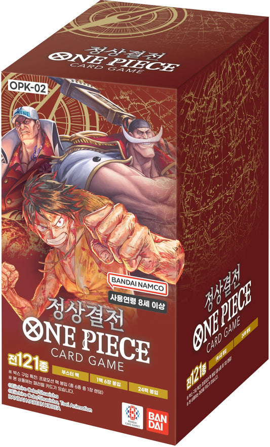 TCG Cards – Paramount War OP02 Booster Box Korean Version, 24 Packs, 6 Cards per Pack + Heartforcards® Versandschutz
