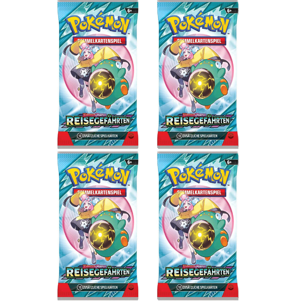 Reisegefährten 4x Booster | Karmesin & Purpur Erweiterung | Deutsch | 10 Karten pro Booster