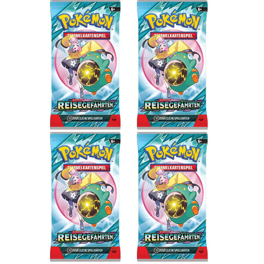 Reisegefährten 4x Booster | Karmesin & Purpur Erweiterung | Deutsch | 10 Karten pro Booster