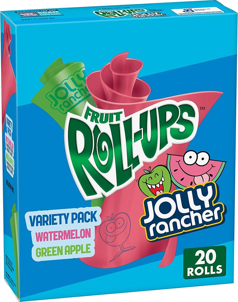 Fruit Roll-Ups Jolly Rancher Variety Pack – 10 Röllchen × 12 Packungen | Glutenfreie Fruchtsnacks