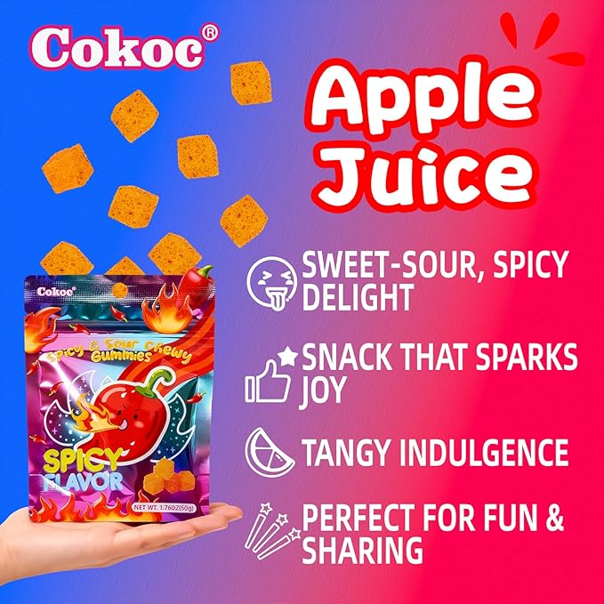 1x Cokoc Gummies – Spicy & Sour Flavor | Scharf-Saure Kaubonbons | 1x100 g