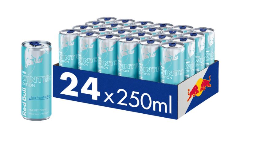 Red Bull Iced Vanilla Berry Winter Edition 2024 – 24 x 250 ml | Limitierte Energy Drink Palette