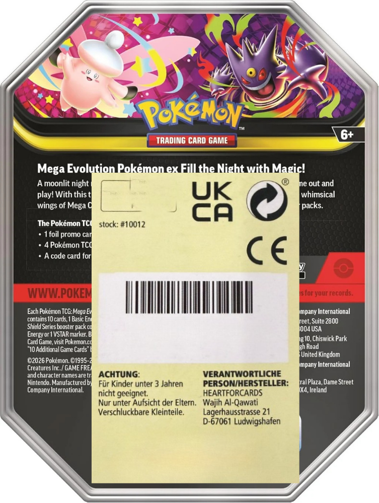 Pokémon Mega Moonlit Tin Box Mega-Pixi-ex Englisch – 4 Boosterpacks + Promokarte