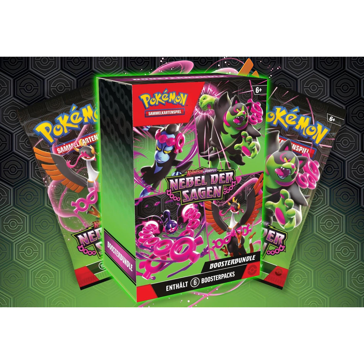Pokemon Karmesin & Purpur: Nebel der Sagen - KP6.5 - Booster - mit 10 Karten pro Booster - DEUTSCH + Heartforcards® Versandschutz