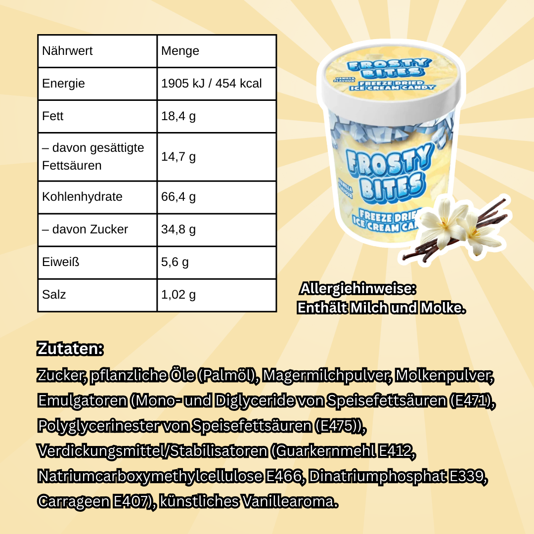 Frosty Bites Vanilla – Freeze Dried Ice Cream Candy 40g