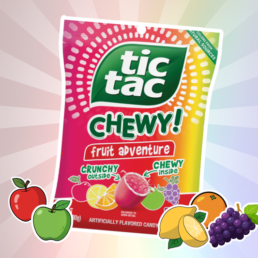 1x Tic Tac Chewy! Fruit Adventure – Fruchtige Kaudragees – 1x80g