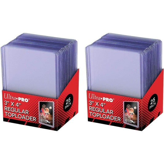 2x Ultra Pro Clear Regular Toploader 3" x 4" 25-Count per Pack + Heartforcards®Versandschutz
