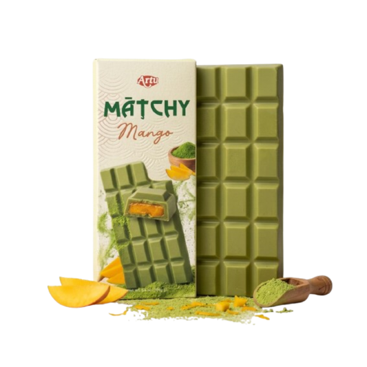 Artu Matcha Chocolate Mango 100g – Weiße Schokolade mit Matcha & Mango-Füllung