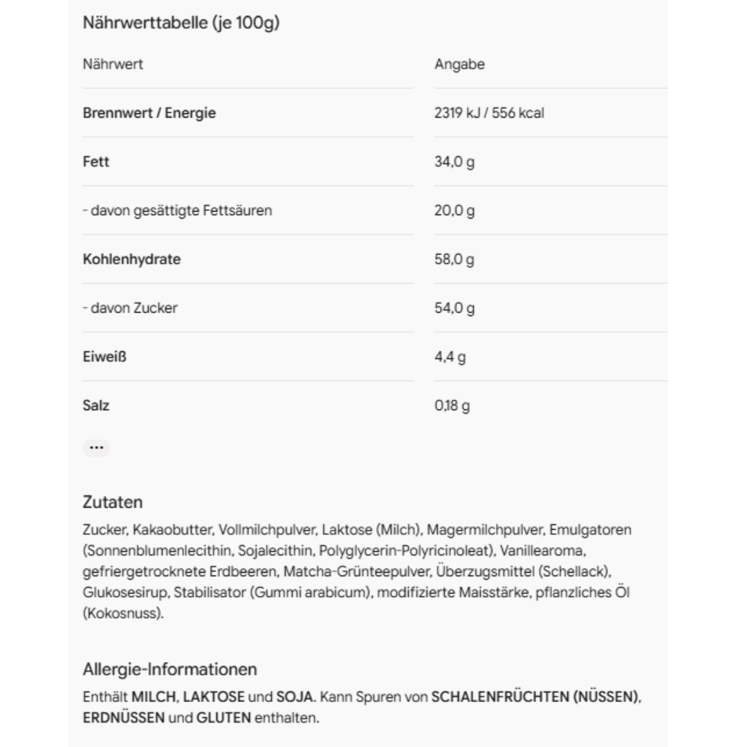 ARTU Matchy Chocolate Strawberry 105g – Zartschmelzende Schokolade trifft auf Matcha & Erdbeere