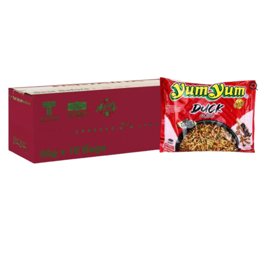 Yum Yum Duck Instant Noodles – 10 x 60 g | Thailändische Enten-Nudelsuppe | Würzig & aromatisch | Halal | Schnell zubereitet