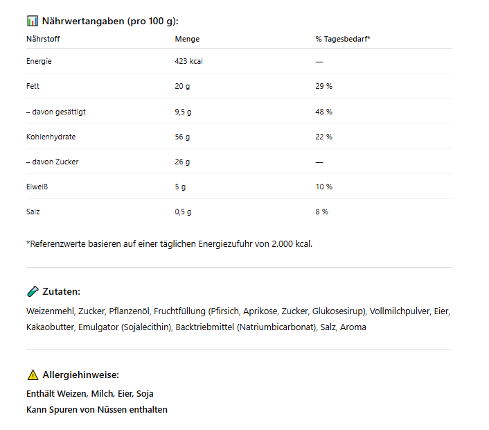 KINDER FERRERO Kornetti Pfirsich-Aprikose ,252 g  MHD 06/2024