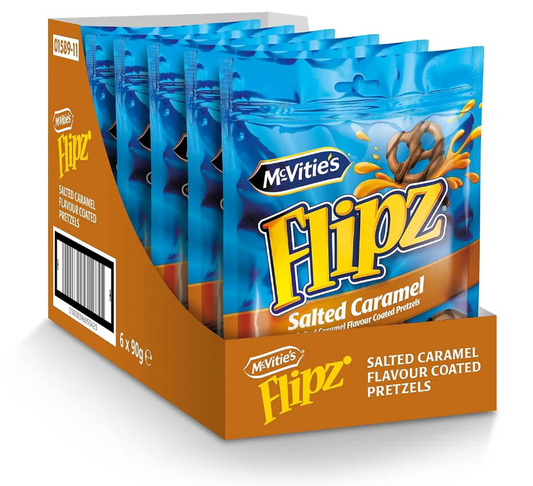 Flipz Salted Caramel Pretzels – 6×90g | Süß-Salzige Karamell-Brezeln
