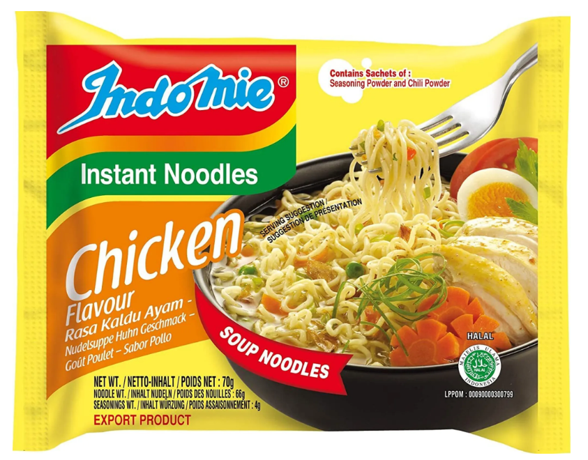 Indomie Chicken Instant Noodles – 40 x 70 g | Hühnergeschmack | Schnelle 3-Minuten-Nudelsuppe | Halal | Herzhaft & aromatisch