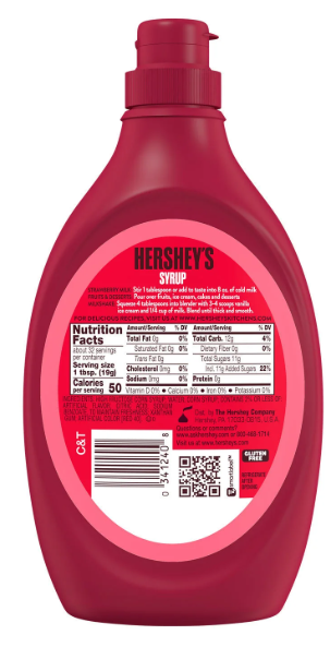 Hershey’s Strawberry Syrup – 623 g | Erdbeersirup für Desserts, Milchshakes & Pancakes | Fruchtig-süßer US-Klassiker | Original Hershey’s