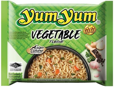 Yum Yum Vegetable Instant Noodles – 10 x 60 g | Thailändische Gemüse-Nudelsuppe | Würzig & aromatisch | Halal | Schnelle 3-Minuten-Nudeln