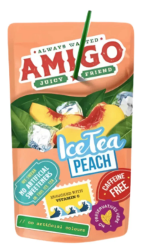 Amigo Softdrink „Peach“ – 8 x 200 ml | Fruchtiger Pfirsichdrink | Ohne Kohlensäure | Mit Vitaminen | Ideal für Schule & unterwegs