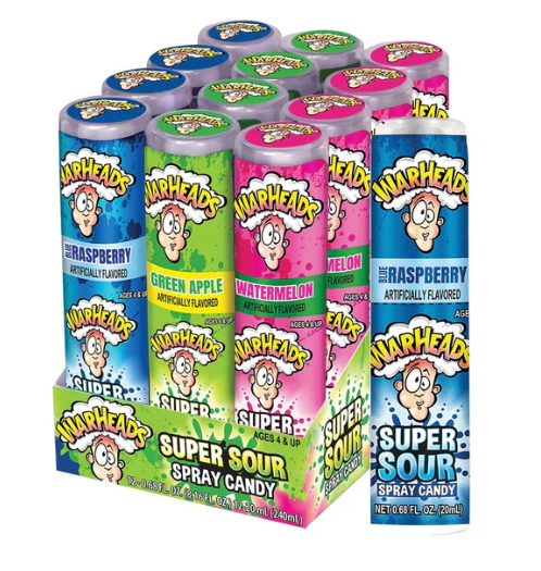 WarHeads Super Sour Spray Candy – 12×20ml Flaschen | Extrem saure Frucht-Sprays