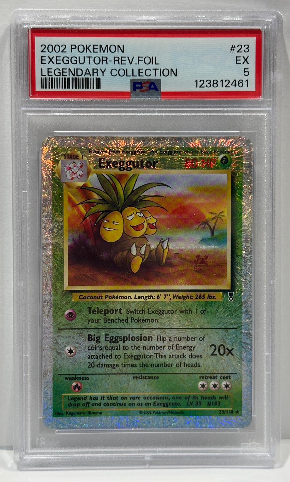Exeggutor Reverse Foil #23 – PSA 5 (Excellent) – 2002 Legendary Collection – Englisch – Original & Zertifiziert