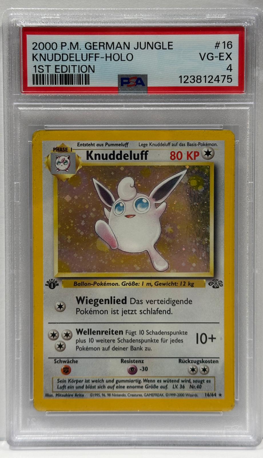 Knuddeluff Holo #16 1st Edition – PSA 4 (VG-EX) – 2000 Jungle Set – Deutsch – Original & Zertifiziert