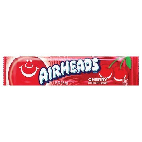 Airheads Cherry – 15er Pack | 15 x 15,6 g | Intensiver Kirschgeschmack | Kult-Kaubonbon aus den USA