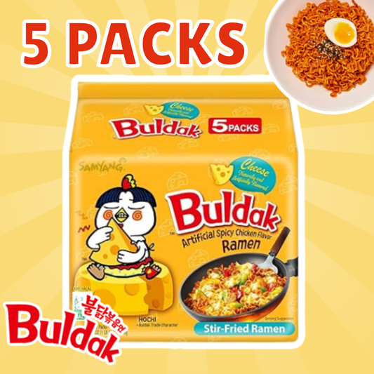 5x Samyang Bildak Cheese Instant Nudeln – 5x130g, Cremiger Käse-Geschmack