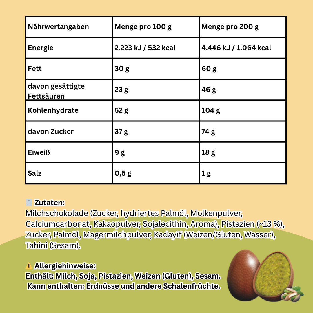 Alyan Dubai Style Egg Chocolate – Luxus-Milchschokolade-Ei – 1x120g
