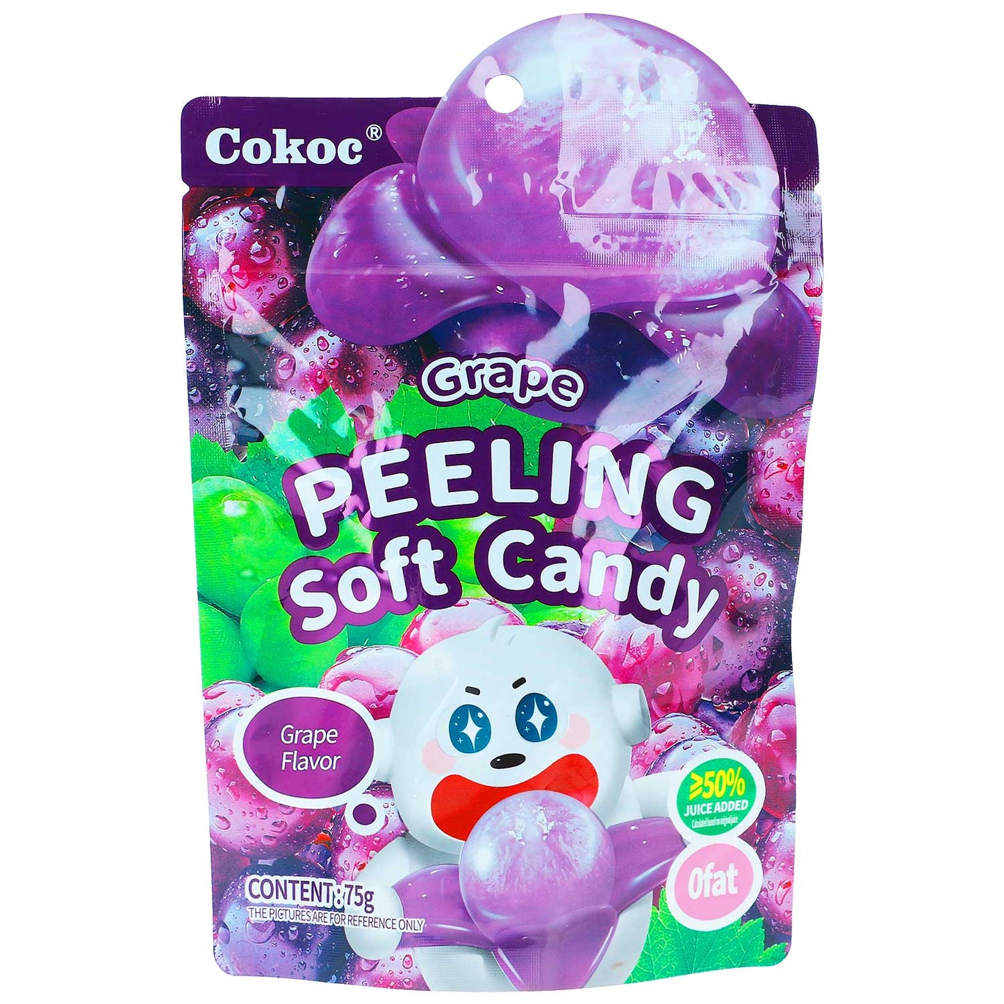Cokoc Peeling Soft Candy Grape 75g – Schälbares Fruchtgummi mit Traubengeschmack