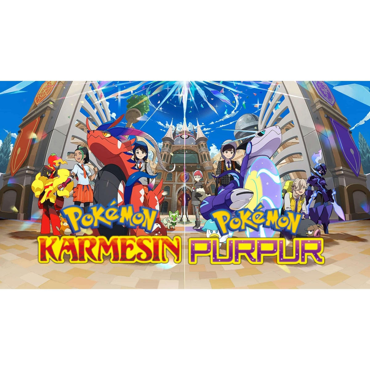 Pokémon TCG – Karmesin & Purpur | Top-Trainer Box | Deutsch | Enthält Karten & Zubehör