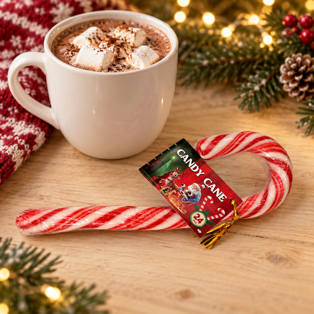 Candy Cane – Zuckerstange mit Minzgeschmack, 60 g