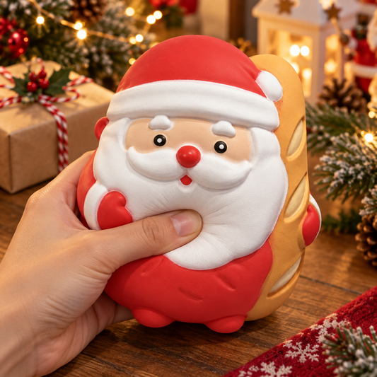 Weihnachtsmann mit Baguette Squishy – weiches Weihnachts-Spielzeug