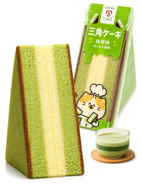 Tokimeki Triangle Sponge Cake Matcha  – Japanese-Style Soft Sponge Cake with Matcha Flavour – 90 g