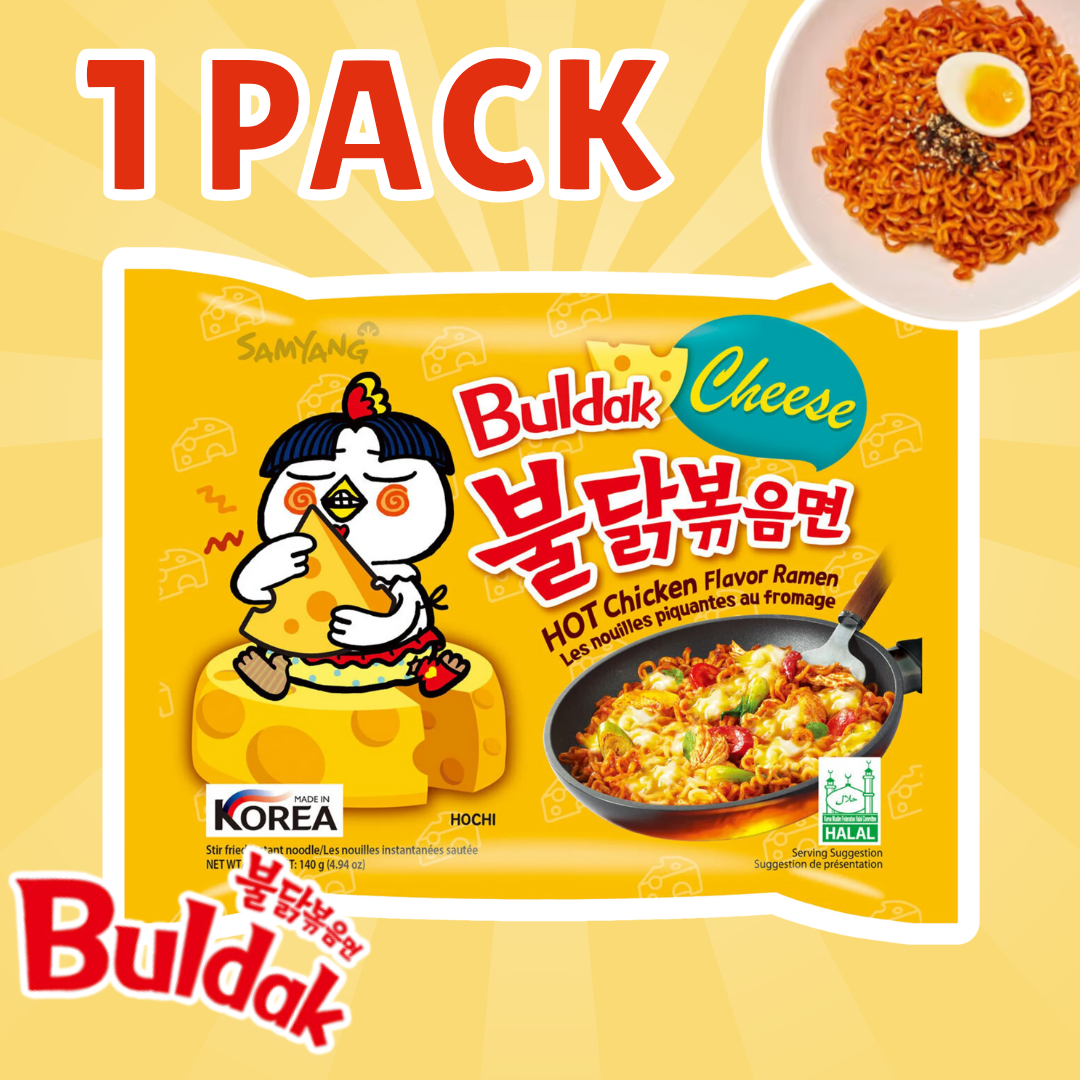 1x Samyang Bildak Cheese Instant Nudeln – 1x130g, Cremiger Käse-Geschmack