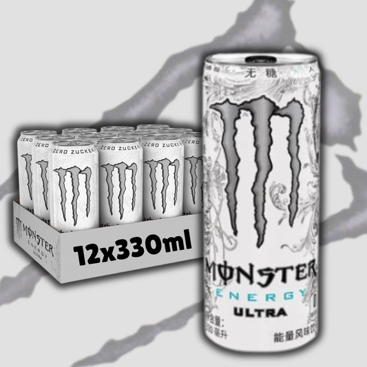 12x Monster Energy Ultra White – Zero Sugar Energy Drink, 12x330ml (China Edition)