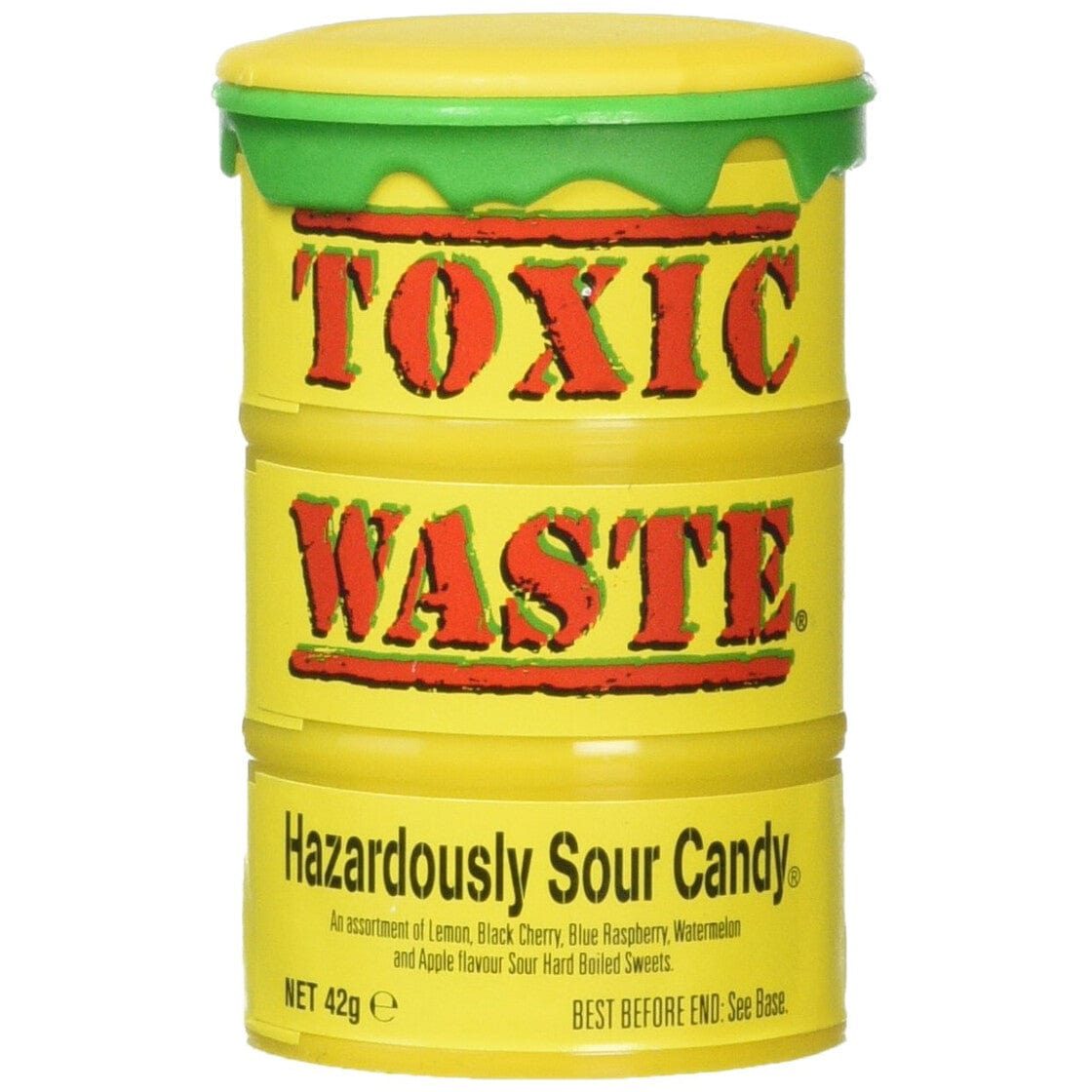 Toxic Waste Yellow Sour Candy Drum - spaeti-gonzales